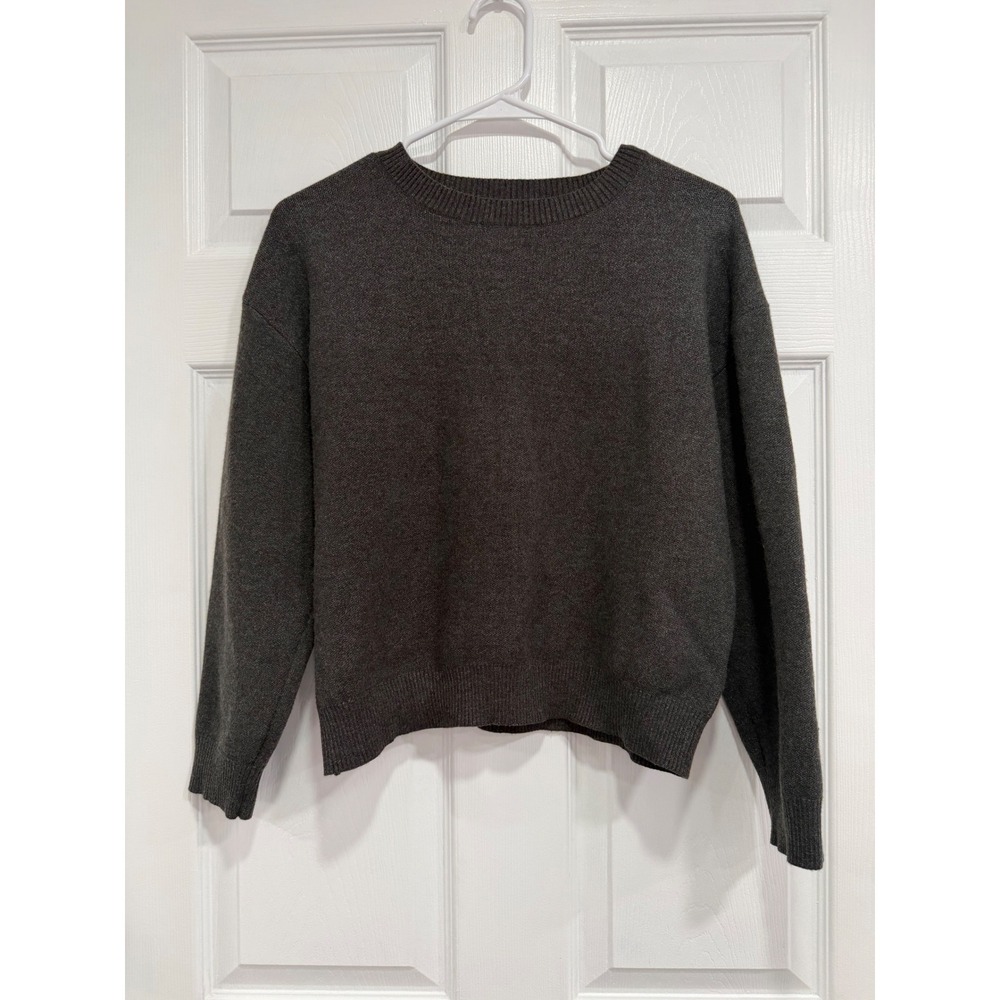 Vigoss Womens Charcoal Gray Crewneck Knit Sweater Size Medium Relaxed Fit
